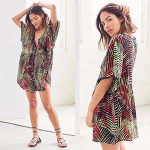 UO Oversized Palm Babydoll Dress Romper XS